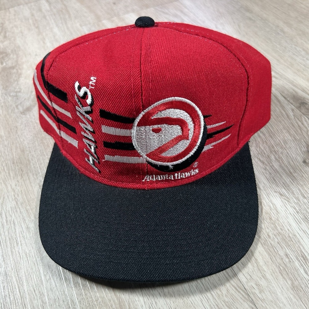 VTG Sports Specialties Atlanta Hawks Scratch Snapback Hat NBA Red Wool Cap